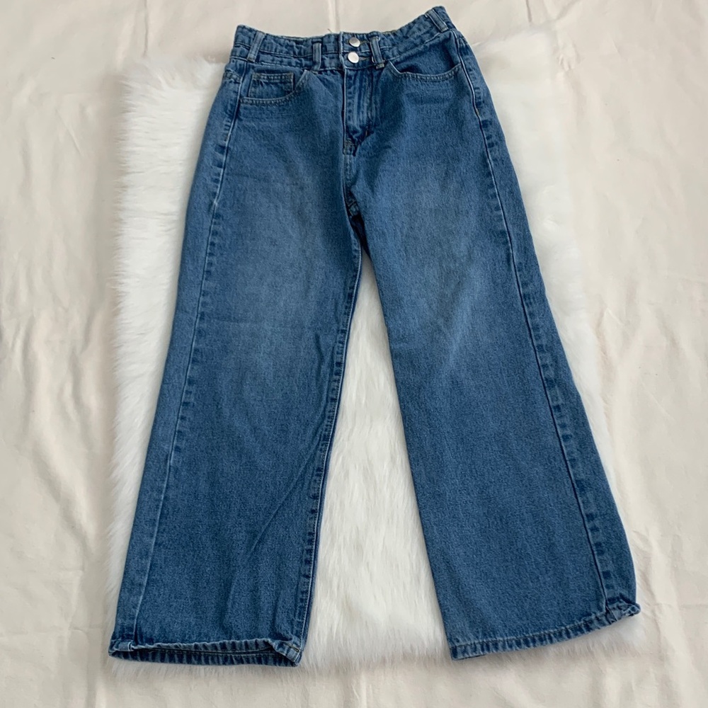 High Rise Blue Jeans Wide leg S/4 Excellent preowned